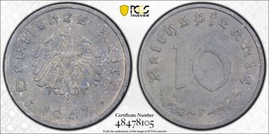 1947-F 10 Pfg J-375 MS63