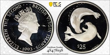 1993-FM $25 Seals PR65DCAM