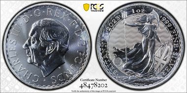 2023 £2 Britannia Charles III Effigy MS68