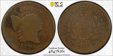 1795 1/2C Plain Edge, Punctuated Date AG3BN
