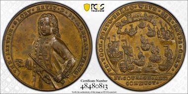 (1739) AE Medal Admiral Vernon, A-C PBv 26-V AU58