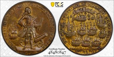 1739 AE Medal Admiral Vernon, A-C PBvi 13-Q XF45