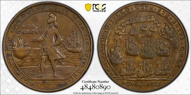 1739 AE Medal Admiral Vernon, A-C FCv 13-R XF45