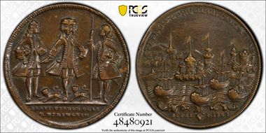 1741 AE Medal Admiral Vernon, A-C CAvow 1-A XF45