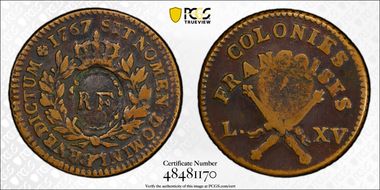 1767-A Sou 1793 "RF" Counterstamp XF40BN
