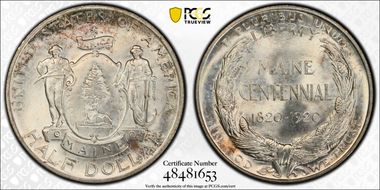 1920 50C Maine MS66+