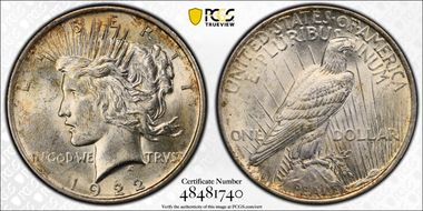1922 $1 VAM 17 Doubled Wing MS62
