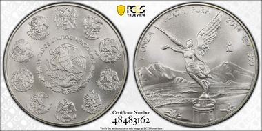2014-Mo Onza Libertad Ag MS69