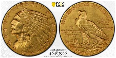 1914-S $5 AU55