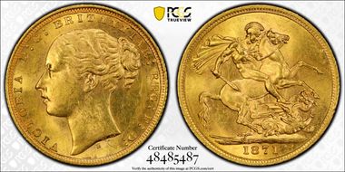 1871-S Sov S-3858A St. George Sm BP MS62