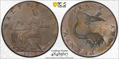 1793 Tk 1/2D DH-11 Hampshire, Emsworth MS63BN