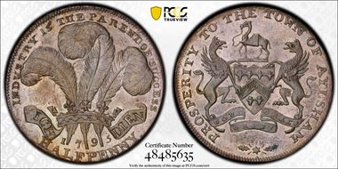 1795 Tk 1/2D DH-5 Norfolk, Aylsham MS62BN