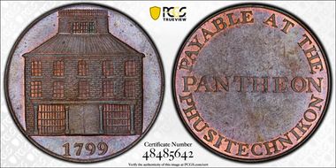 1799 Tk 1/2D DH-347 Dublin, Pantheon MS61BN