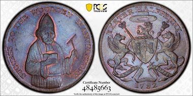 1792 Tk 1/2D DH-2 Devonshire, Exeter MS63BN