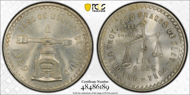 1949-Mo Onza KM-M49a  Ag MS64