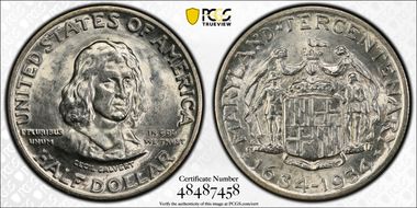 1934 50C Maryland MS65