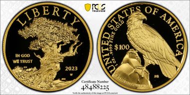 2023-W $100 American Liberty High Relief .9999 Fine First Strike PR70DCAM