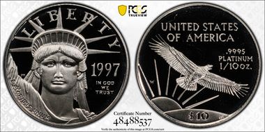 1997-W $10 Statue of Liberty PR69DCAM