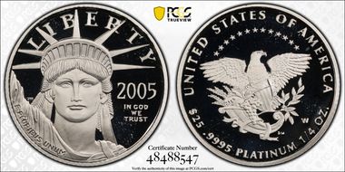 2005-W $25 Statue of Liberty PR69DCAM