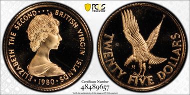 1980-FM $25 Diving Osprey KM-27  Au PR69DCAM