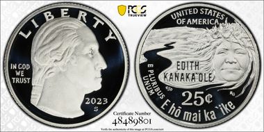 2023-S 25C Edith Kanaka'ole-Silver First Strike PR70DCAM