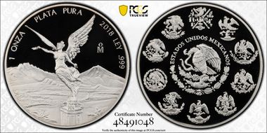2018-Mo Onza Libertad Ag PR69DCAM