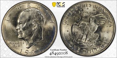 1971-D $1 "Friendly Eagle" FS-901 Type 1 Reverse MS65