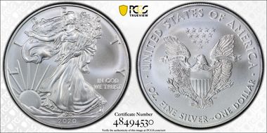 2020 $1 Silver Eagle MS69