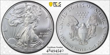 2019 $1 Silver Eagle MS69