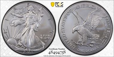 2023-W $1 Burnished Silver Eagle SP70