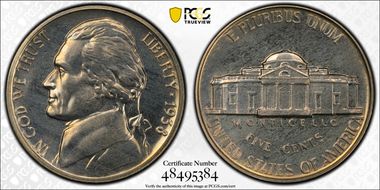 1938 5C Re-Engraved Obv Design FS-402 PR66