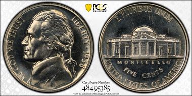 1938 5C Re-Engraved Obv Design FS-401 PR66