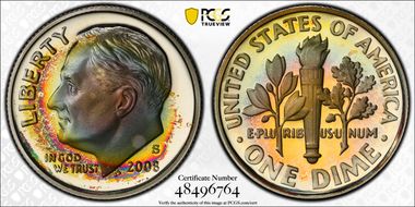 2008-S 10C Silver PR68DCAM