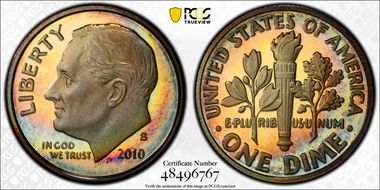 2010-S 10C Silver PR67DCAM