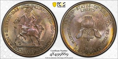 1938 50C New Rochelle MS66