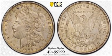 1878 8TF $1 VAM 14.1, Alligator Eye AU55