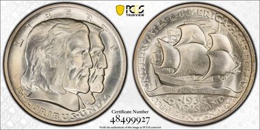 1936 50C Long Island MS65