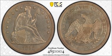 1858 $1 PR62