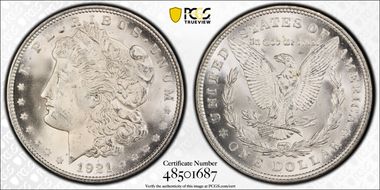 1921 $1 Morgan MS66