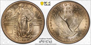 1917 25C Type 1 MS64FH