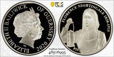2020 £5 Florence Nightingale PR69DCAM