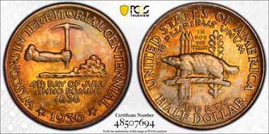 1936 50C Wisconsin MS67