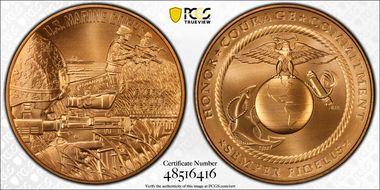 (2023) Medal U.S. Marine Corps Matte Bronze First Strike MS69