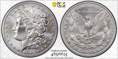 2021-O Privy $1 Morgan Dollar 100th Anniversary MS70