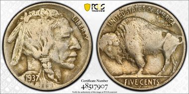 1937-D 5C 3 Legs F12