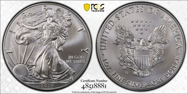 2019-W $1 Burnished Silver Eagle SP70