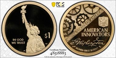 2018-S $1 American Innovation Series  Washington-Signed 1st Patent PR69DCAM