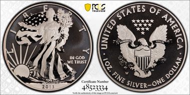 2013-W $1 Enhanced Silver Eagle West Point Mint Set SP69