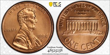 1996-D 1C MS67RD