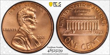 2001-D 1C MS67RD